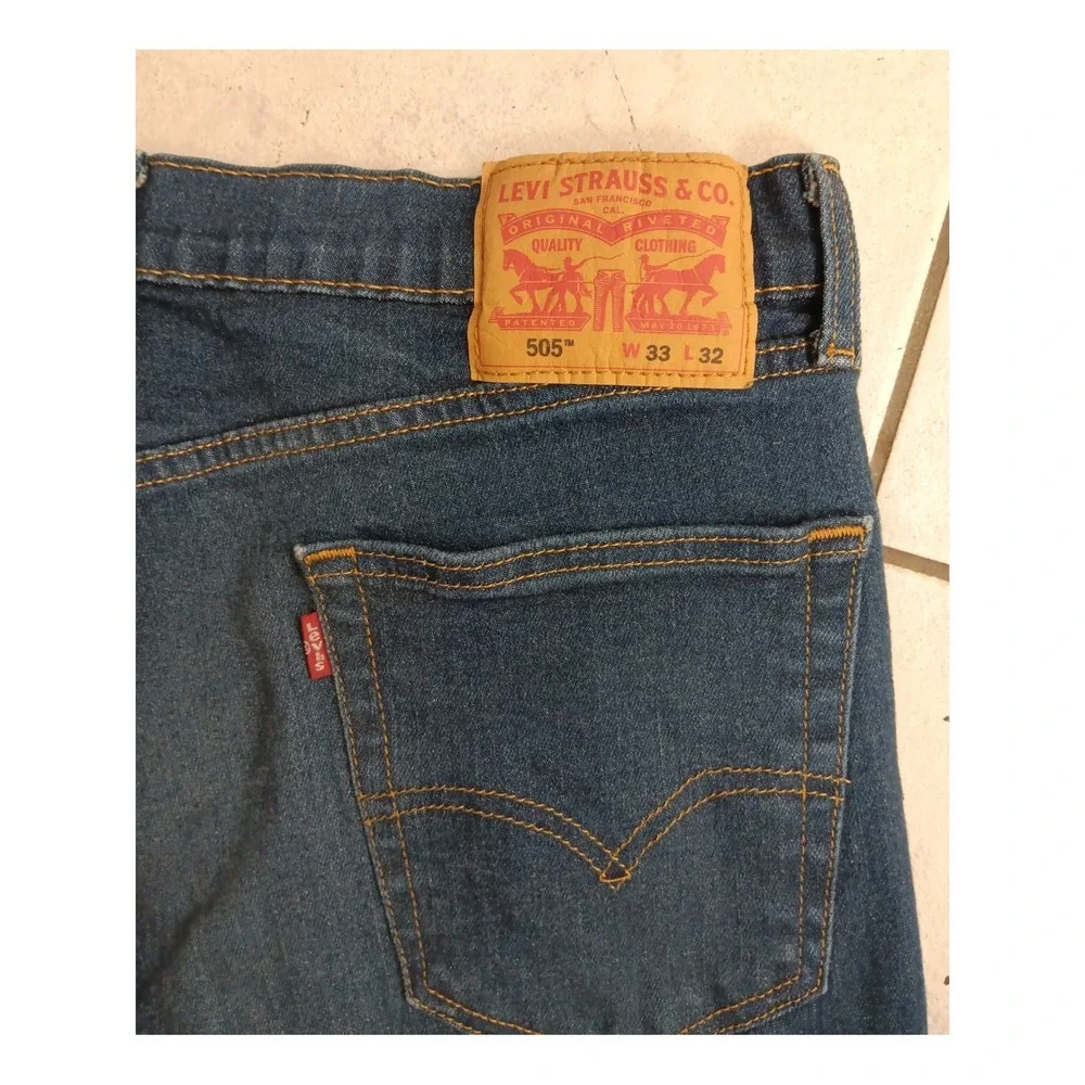 Levi's 505 Original‎ Fit Straight Leg Blue Denim Jeans Mens W33 L32